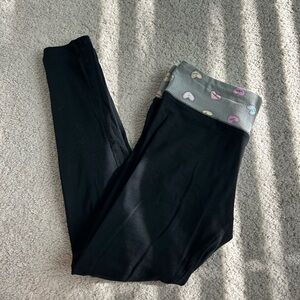 Candy hearts black leggings medium